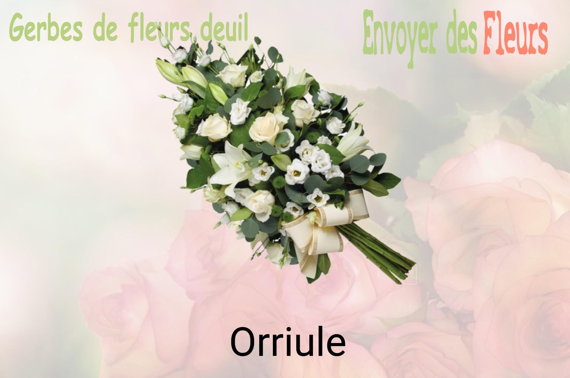 Gerbe de fleurs de deuil livrée à Orriule